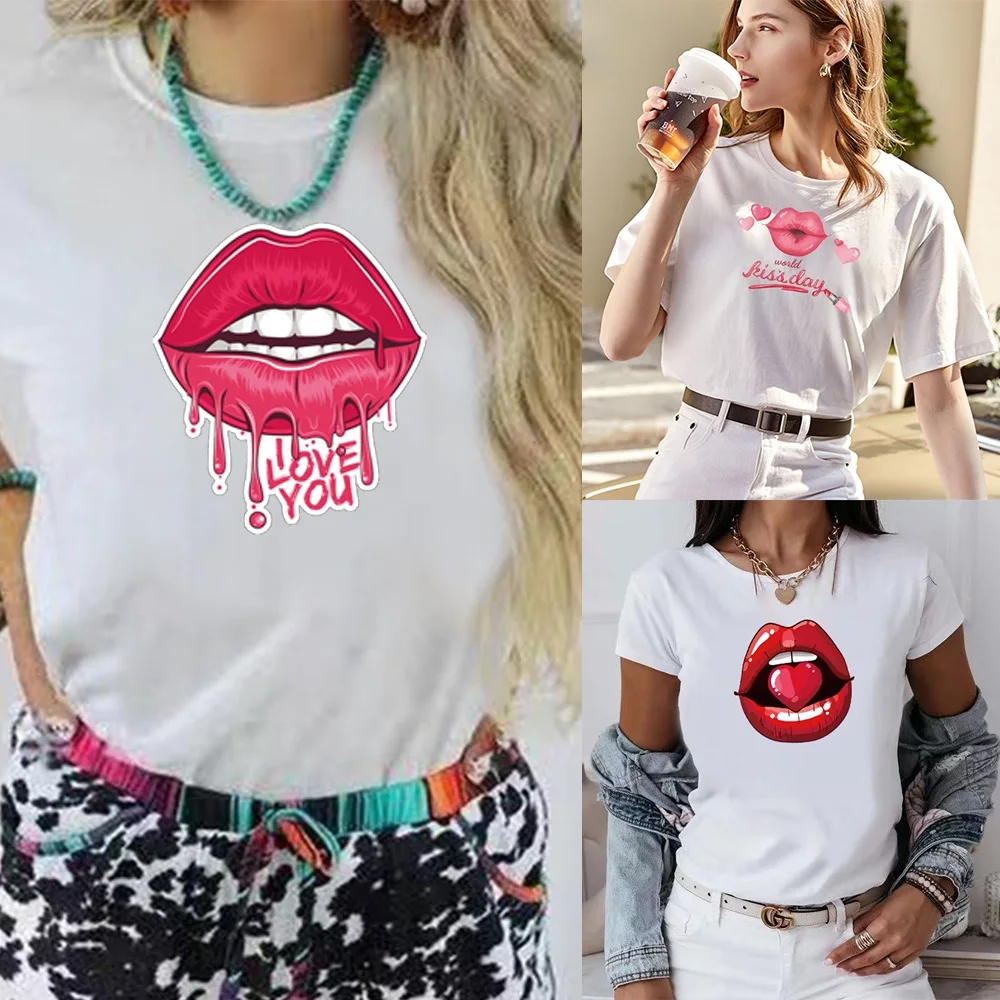 Summer Tshirt Women Clothing Short Sleeve Casual Fashion Clothes Mouth Print Tee Slim Soft Top Female Graphic T-shirt Pullover
Summer Tshirt Women Clothing Short Sleeve Casual Fashion Clothes Mouth Print Tee Slim Soft Top Female Graphic T-shirt Pullover