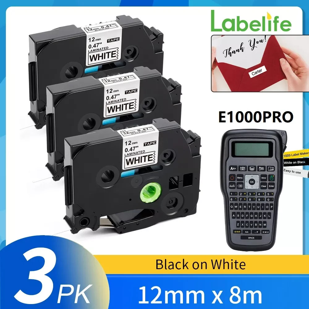 E1000PRO Label Maker 3PK Label Tape 12mm Flexible Tape Compatible for Brother Portable Label Printer tze-FX231 tze-231 ahs-231
E1000PRO Label Maker 3PK Label Tape 12mm Flexible Tape Compatible for Brother Portable Label Printer tze-FX231 tze-231 ahs-231