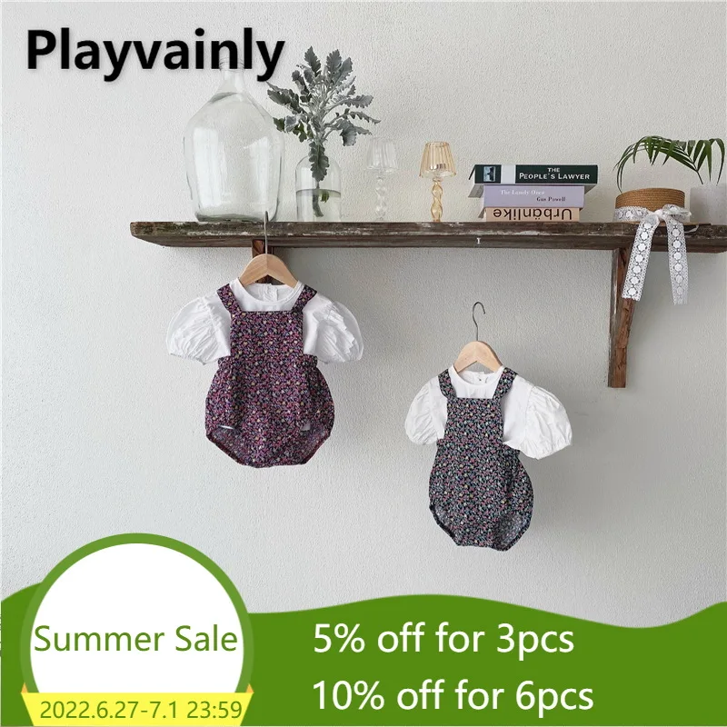 2021 Baby Girl Sets White Puff Sleeve Shirt+Floral suspender Romper 2 Piece cotton Suit Girl Clothes E100150
2021 Baby Girl Sets White Puff Sleeve Shirt+Floral suspender Romper 2 Piece cotton Suit Girl Clothes E100150