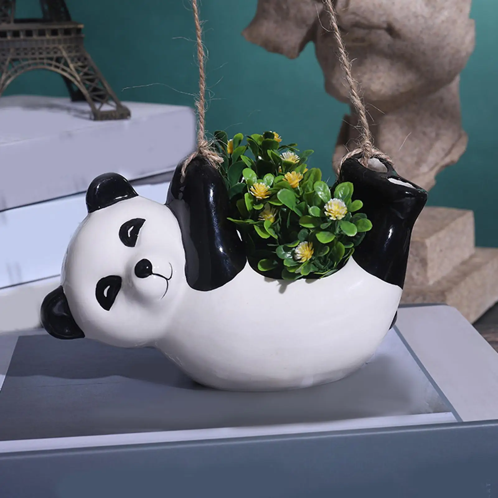 Cute Ceramic Panda Hanging Planter Mini Animal Pot for Succulent Plant Succulents Pot Flower Pot for Garden Office Indoor Decor
Cute Ceramic Panda Hanging Planter Mini Animal Pot for Succulent Plant Succulents Pot Flower Pot for Garden Office Indoor Decor