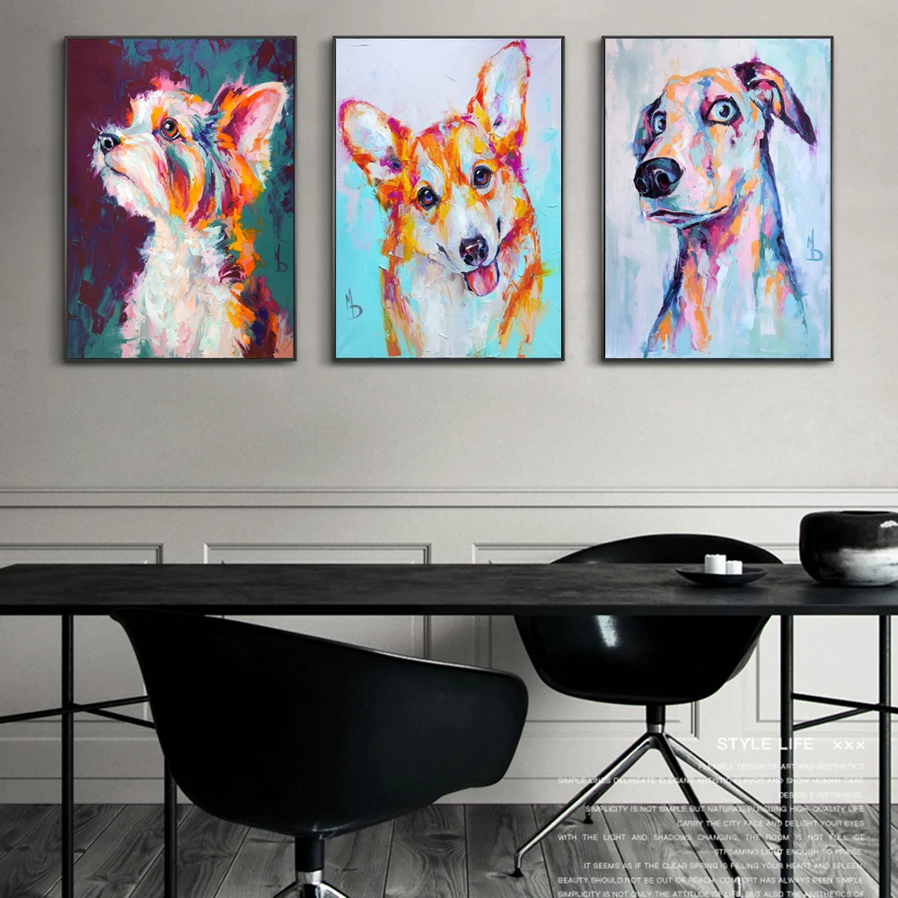 Cute Dog Corgi Canvas Oil Painting Colourful Animal Posters And Prints Abstract Wall Art Pictures For Living Room Home Decor
Cute Dog Corgi Canvas Oil Painting Colourful Animal Posters And Prints Abstract Wall Art Pictures For Living Room Home Decor