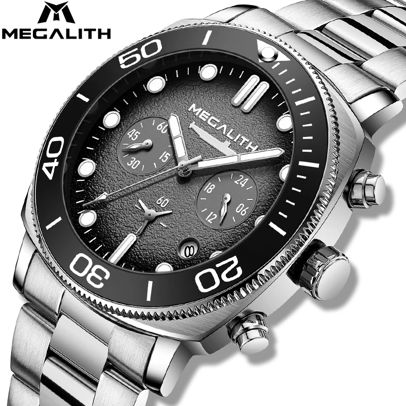 MEGALITH Mens Watches Waterproof Chronograph Fashion Men Steel Band Sport Casual Analog Quartz Wrist Watch Relogio Masculino
MEGALITH Mens Watches Waterproof Chronograph Fashion Men Steel Band Sport Casual Analog Quartz Wrist Watch Relogio Masculino