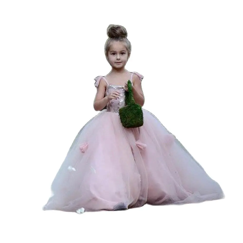 Country Flower Girls' Dresses Spaghetti Straps Handmade Flowers Long Sweep Tulle Communion Dress Princess Birthday Party Gowns
Country Flower Girls' Dresses Spaghetti Straps Handmade Flowers Long Sweep Tulle Communion Dress Princess Birthday Party Gowns
