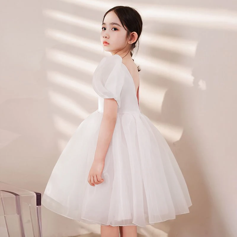 Baby Flower Girls Dress Tulle V-back Puff Sleeve Cute Dresses Toddler Girls Solid Color Formal Party Gown Tutu Pink Princess
Baby Flower Girls Dress Tulle V-back Puff Sleeve Cute Dresses Toddler Girls Solid Color Formal Party Gown Tutu Pink Princess