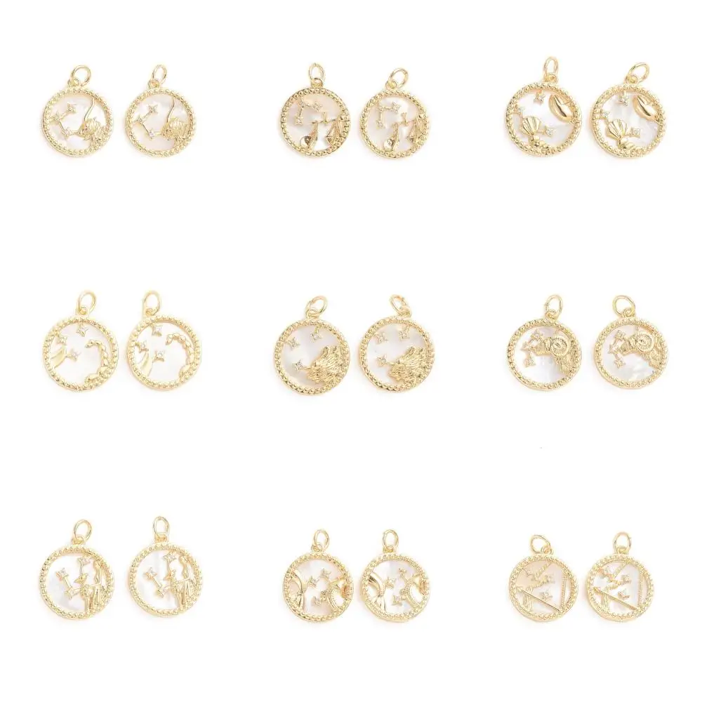 5Pcs Golden Cubic Zirconia Pendants 12 Constellations Charms with Natural Shell Necklace Pendant Jewelry DIY Craft Making
5Pcs Golden Cubic Zirconia Pendants 12 Constellations Charms with Natural Shell Necklace Pendant Jewelry DIY Craft Making