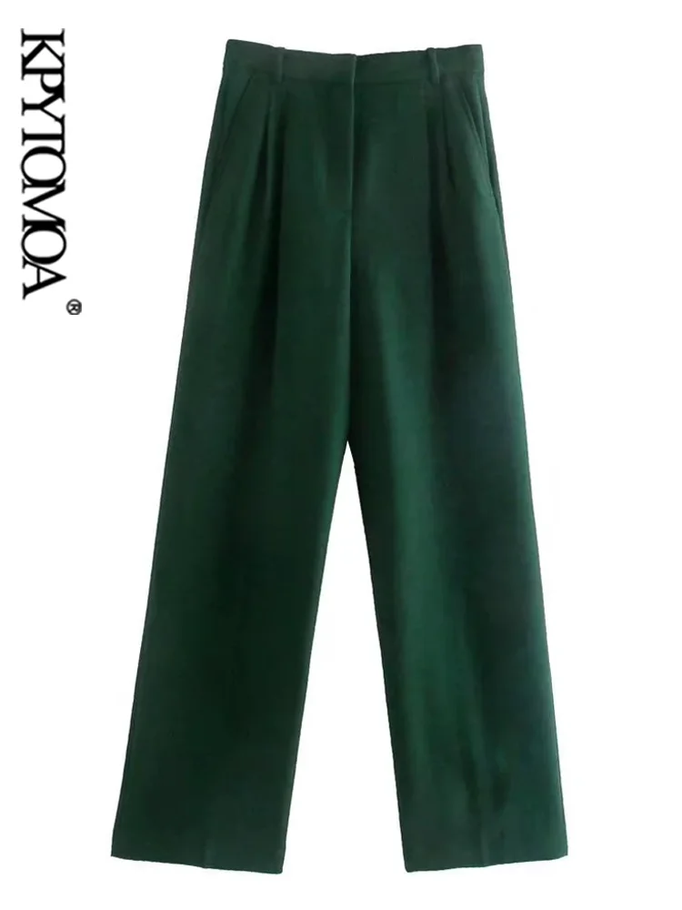 KPYTOMOA Women Fashion Side Pockets Straight Pants Vintage High Waist Zipper Fly Female Trousers Mujer
KPYTOMOA Women Fashion Side Pockets Straight Pants Vintage High Waist Zipper Fly Female Trousers Mujer