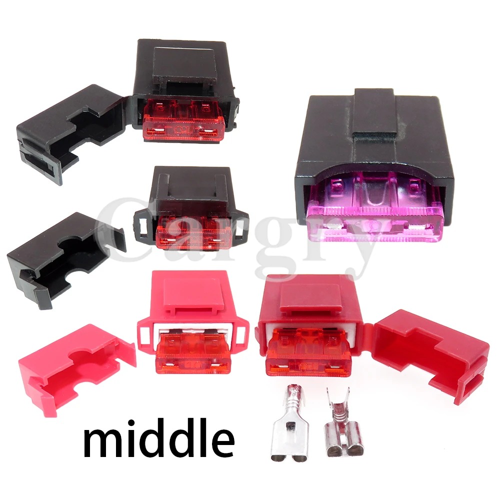 1 Set Middle Fuse Box Standard Ceramics Car Insurance Socket with Crimp Terminals Blade Type Medium Fuse Holder 
1 Set Middle Fuse Box Standard Ceramics Car Insurance Socket with Crimp Terminals Blade Type Medium Fuse Holder