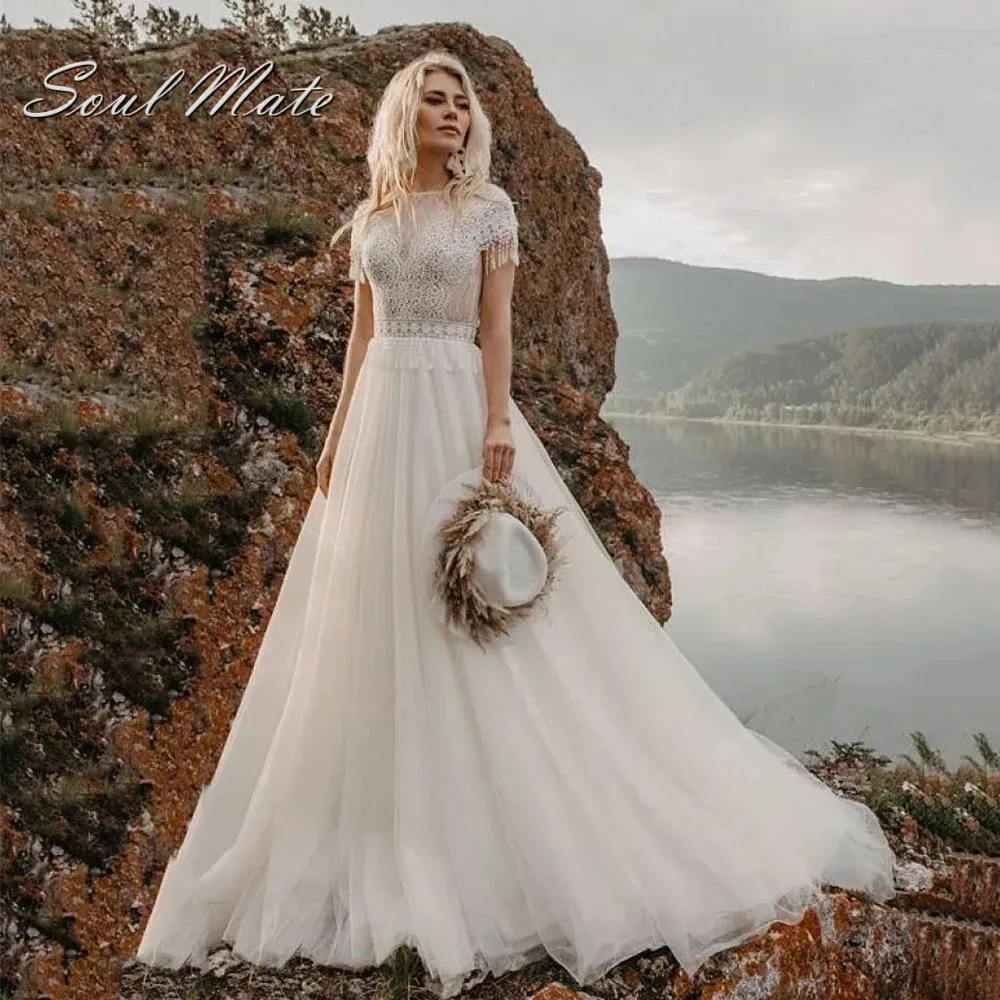 Bohemian 2022 Women's Wedding Dresses O-neck Regular Sleeve Lace A-line High Wasit Backless Royal Floor-length Vestido De Noiva
Bohemian 2022 Women's Wedding Dresses O-neck Regular Sleeve Lace A-line High Wasit Backless Royal Floor-length Vestido De Noiva