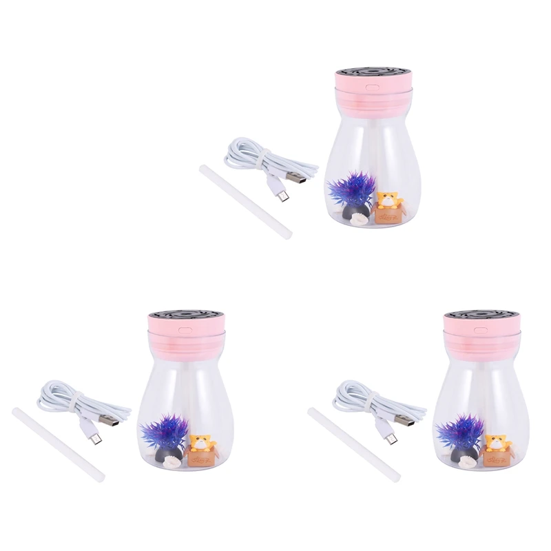 3X Cute Cool Mist Humidifier Office Bedroom Air Purifier Air Humidifier With LED Light Air Moisturizing Bottle(Pink)
3X Cute Cool Mist Humidifier Office Bedroom Air Purifier Air Humidifier With LED Light Air Moisturizing Bottle(Pink)
