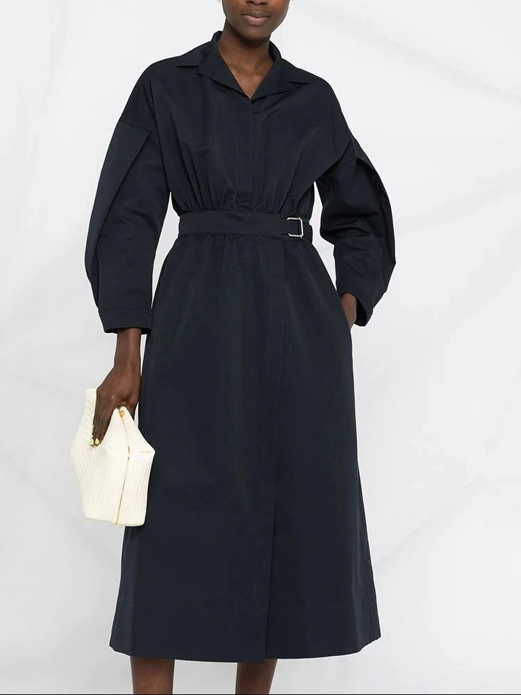 Autumn and Winter Trench Coat Dress Large Skirt High Waist Silhouette Cropped Sleeve Dress Midi Dresses
Autumn and Winter Trench Coat Dress Large Skirt High Waist Silhouette Cropped Sleeve Dress Midi Dresses