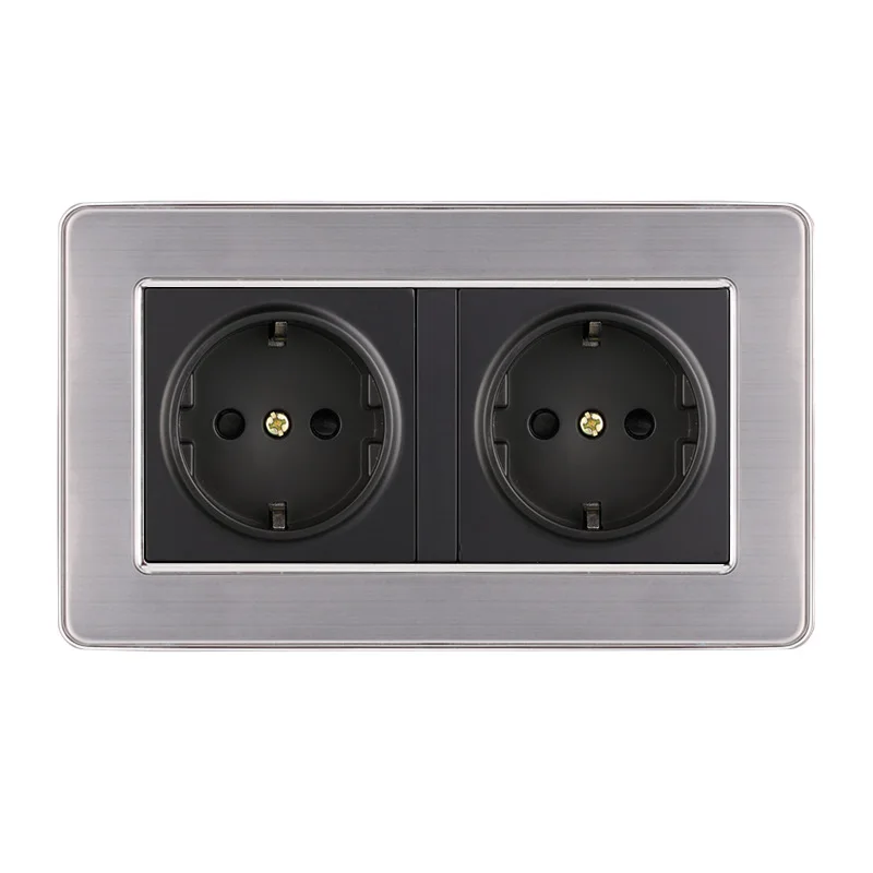 146 Type EU Standard Wall Electrical Sockets 146mm * 86mm Stainless Steel Panel German Outlet 110V-250V
146 Type EU Standard Wall Electrical Sockets 146mm * 86mm Stainless Steel Panel German Outlet 110V-250V