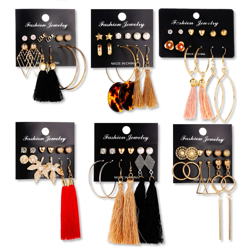 2021 women's jewelry fashion women's earrings set pearl tassel women's Earrings retro Bohemian geometric fabric Pendant Earrings
2021 women's jewelry fashion women's earrings set pearl tassel women's Earrings retro Bohemian geometric fabric Pendant Earrings