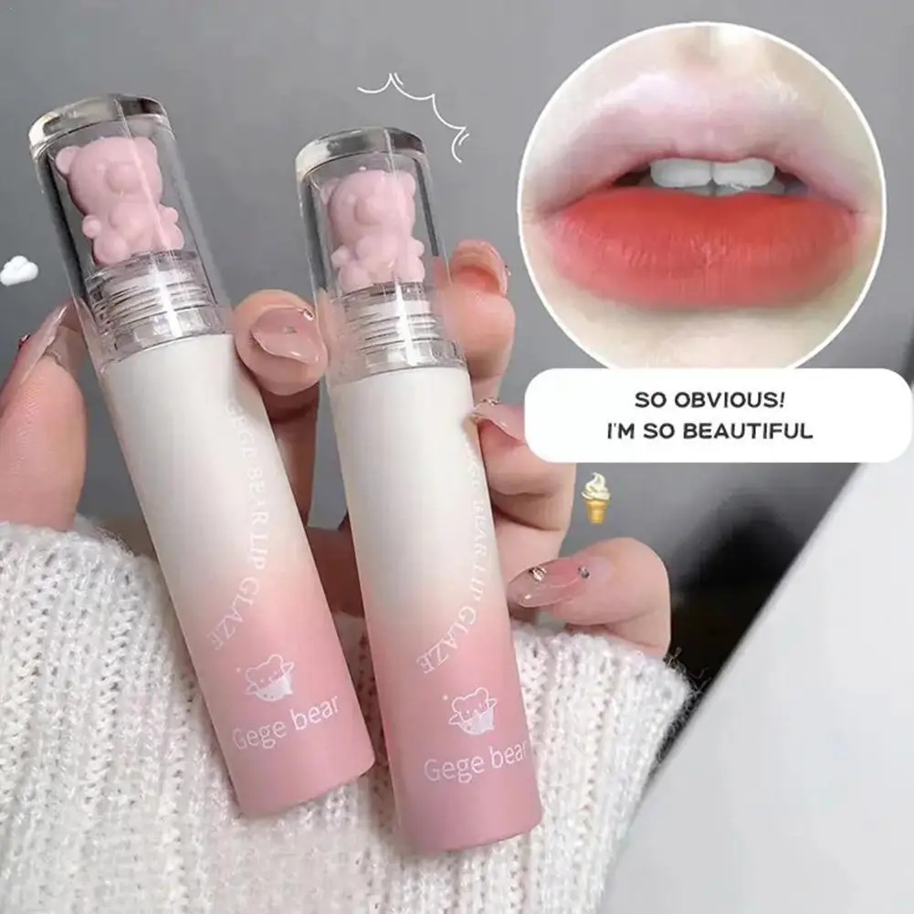 New Cute Bear Velvet Lipstick Lip Cheeks Glaze Girl Makeup To Lipstick Easy Color Cosmetics Girl Chestnut Red-brown Mud Lip X2I0
New Cute Bear Velvet Lipstick Lip Cheeks Glaze Girl Makeup To Lipstick Easy Color Cosmetics Girl Chestnut Red-brown Mud Lip X2I0
