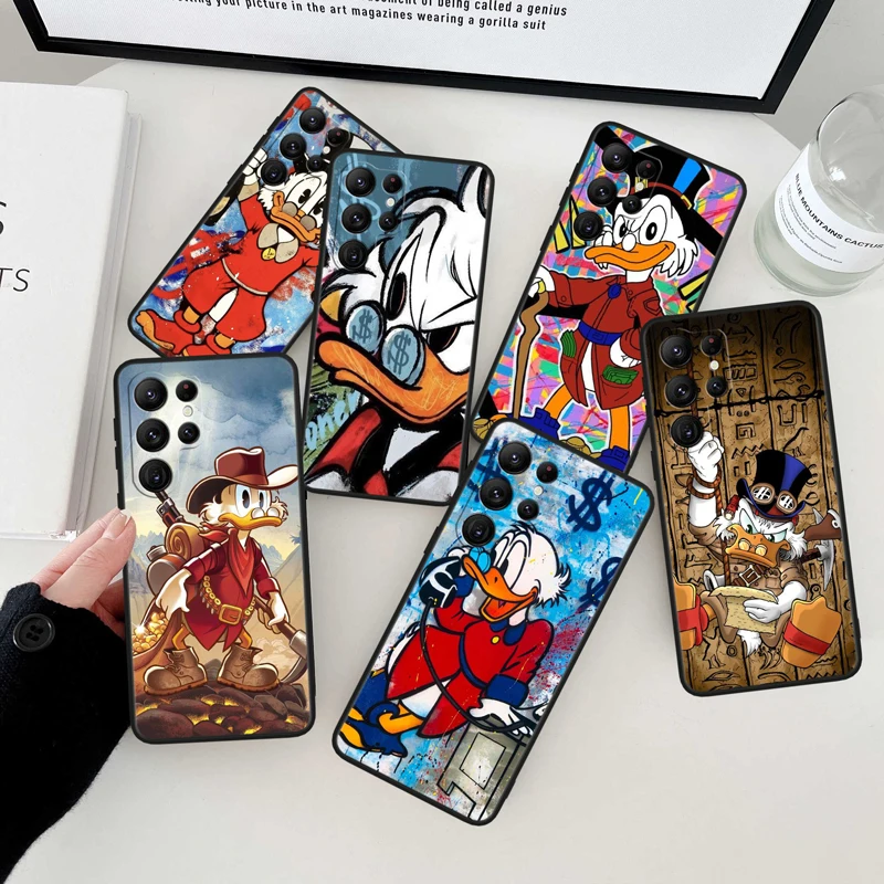 

Scrooge McDuck Black Phone Case For Samsung Galaxy S23 S22 S21 S20 FE Ultra Pro Lite S10 S10E S9 Plus 5G