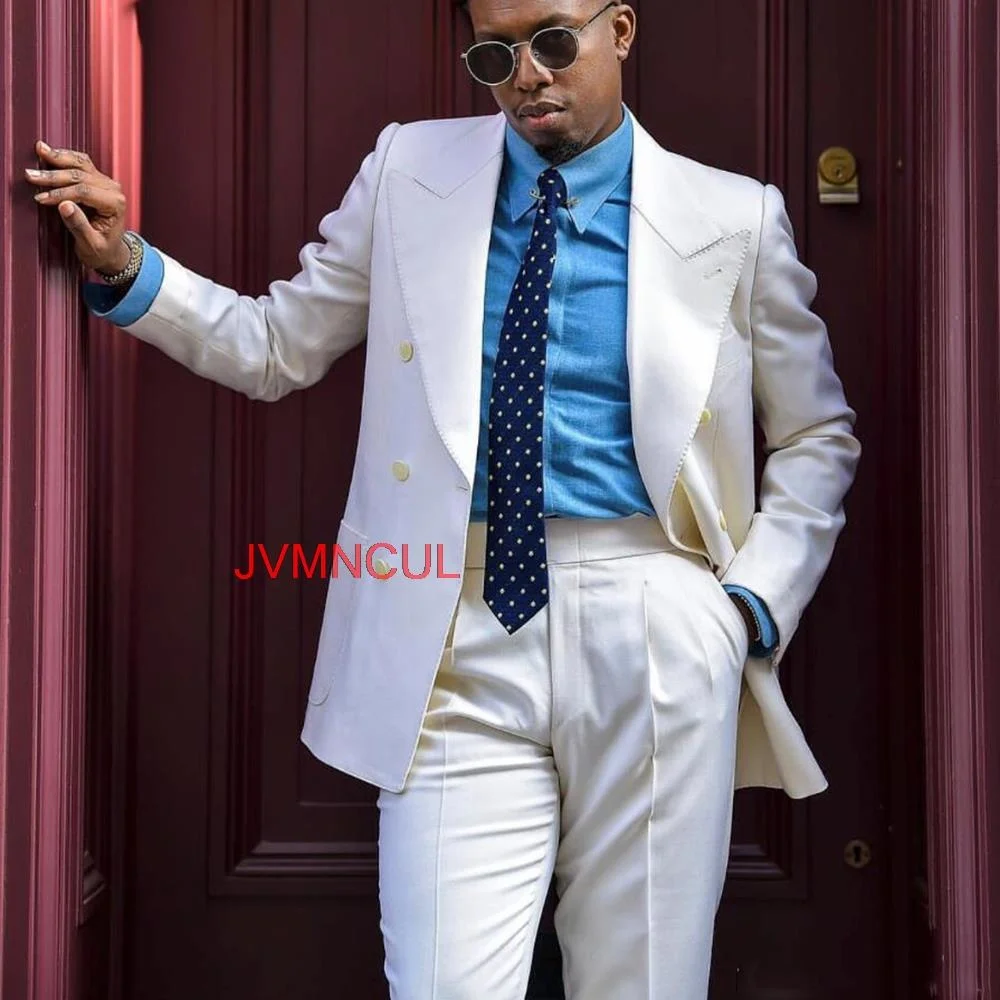 Tailor Made 2 Pieces Ivory Men Suit Slim Fit Groom Tuxedos Wedding Business Double Breast Blazer Jacket Pants Terno Masculino
Tailor Made 2 Pieces Ivory Men Suit Slim Fit Groom Tuxedos Wedding Business Double Breast Blazer Jacket Pants Terno Masculino