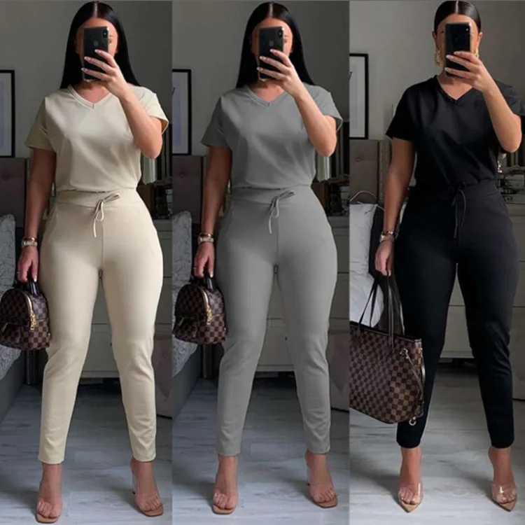 Solid Two Piece Sets Women Tracksuit Summer Tee Shirts Top and Pant Sets Fashion Matching Sets Women Outfits
Solid Two Piece Sets Women Tracksuit Summer Tee Shirts Top and Pant Sets Fashion Matching Sets Women Outfits