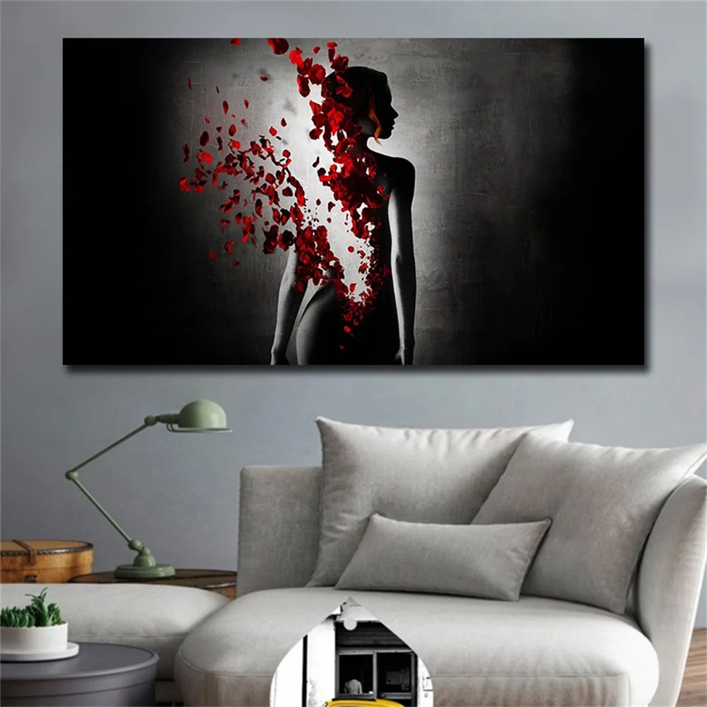 Red Butterfly Nude Woman Canvas Painting Black and White Posters and Print Abstract Wall Art Picture for Living Room Home Decor
Red Butterfly Nude Woman Canvas Painting Black and White Posters and Print Abstract Wall Art Picture for Living Room Home Decor