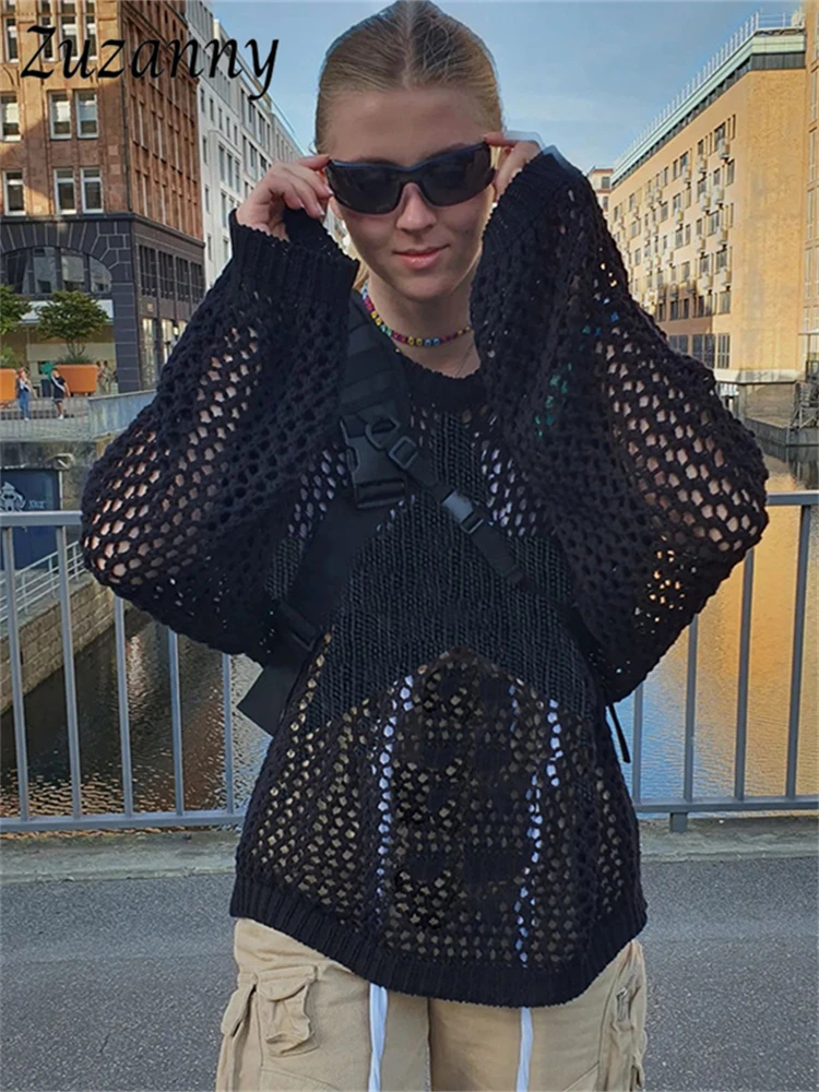 Zuzanny 2022 Oversized Hollow Out Long Sleeve Shirts Black See Through Crop Top Women Summer Y2K Vintage Tops Fashion Streetwear
Zuzanny 2022 Oversized Hollow Out Long Sleeve Shirts Black See Through Crop Top Women Summer Y2K Vintage Tops Fashion Streetwear