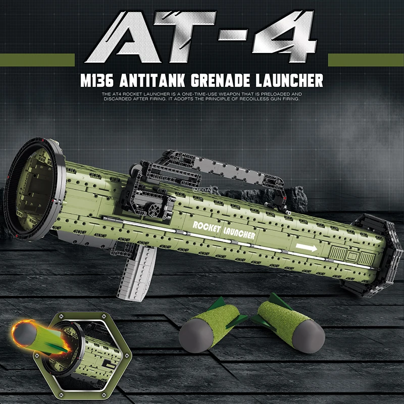 Совместим с конструктором LEGO шведского типа M136 AT4, противотанковая пусковая установка, военное оружие, высокотехнологичные модели кирпичей...
Совместим с конструктором LEGO шведского типа M136 AT4, противотанковая пусковая установка, военное оружие, высокотехнологичные модели кирпичей...