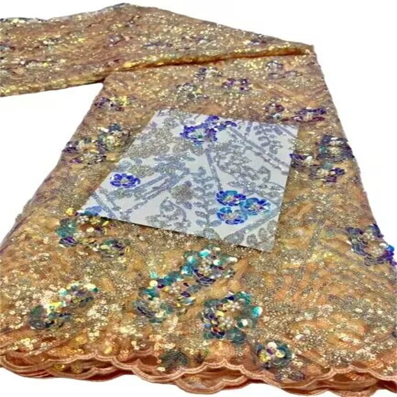 African Sequins Milk Silk Lace Fabric Yellow High Quaity Lace Embroidery French Tulle Lace Fabric For Nigerian Party Sewing
African Sequins Milk Silk Lace Fabric Yellow High Quaity Lace Embroidery French Tulle Lace Fabric For Nigerian Party Sewing