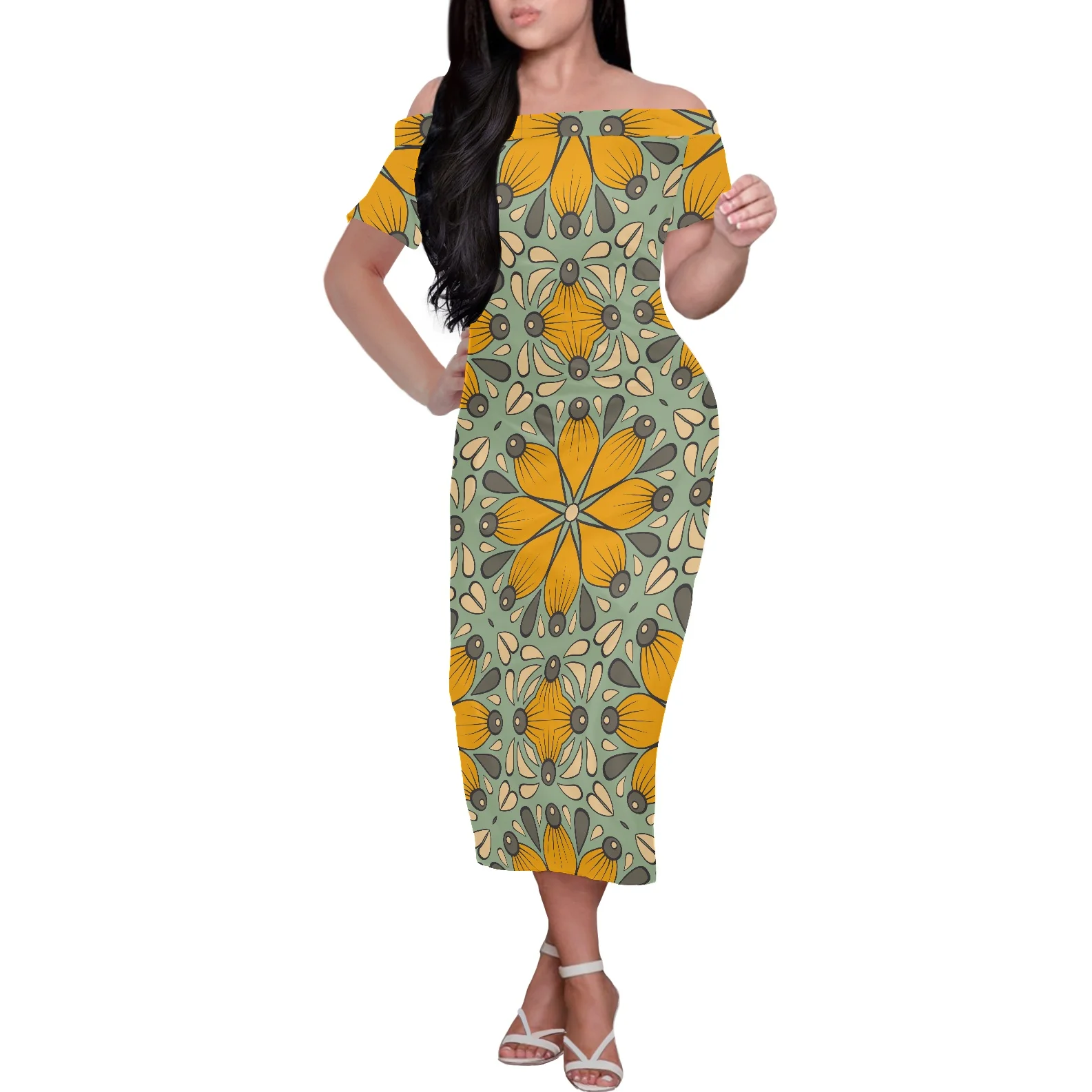 Datura Flowers Totem Tattoo Prints Green Yellow Summer Off The Shoulder Floral Wedding Party 2022 Elegant Bodycon Dress Fashion
Datura Flowers Totem Tattoo Prints Green Yellow Summer Off The Shoulder Floral Wedding Party 2022 Elegant Bodycon Dress Fashion