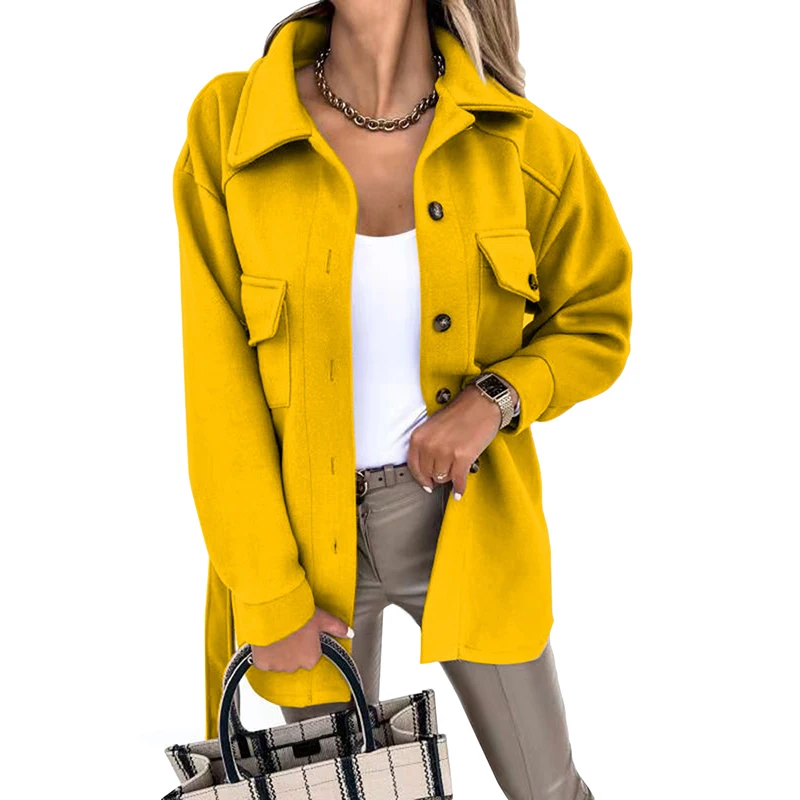 New Female Outwear Casual Woman Camel Loose Pocket Woolen Shirt Jacket 2022 Fashion Ladies Autumn Long Sleeve Thick Blouse Coat
New Female Outwear Casual Woman Camel Loose Pocket Woolen Shirt Jacket 2022 Fashion Ladies Autumn Long Sleeve Thick Blouse Coat