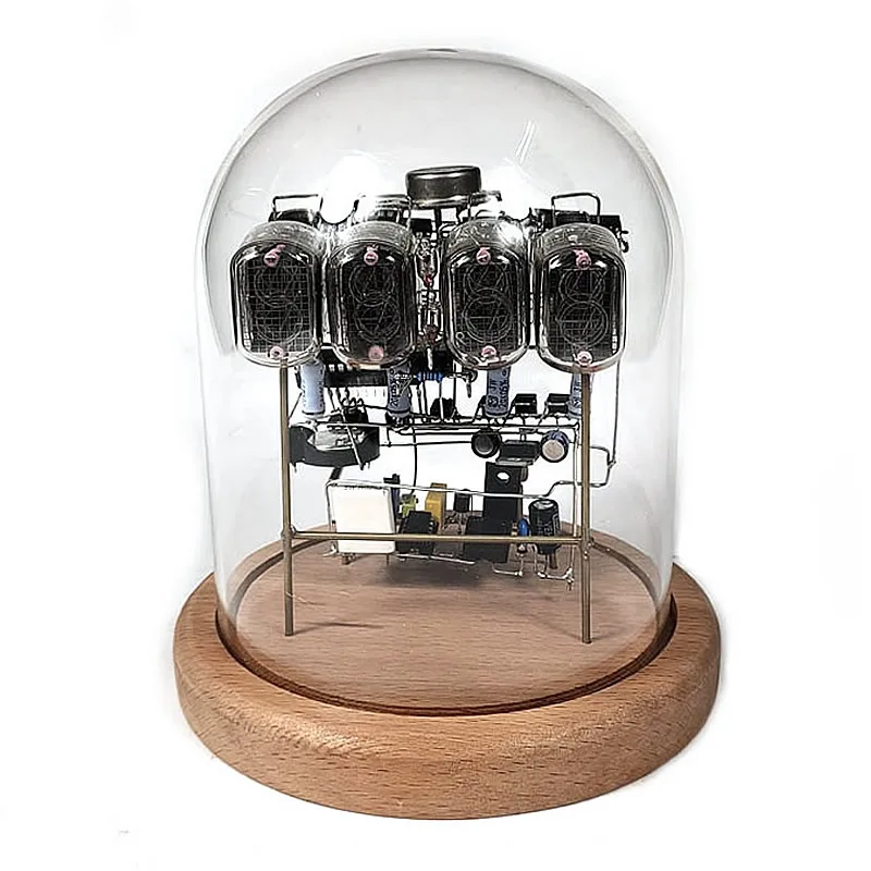 

In12 Nixie Tube Clock Cyberpunk Retro Desktop Vacuum-tube Clocks Glass Creative DIY Glow Tube Clock Nostalgic Handmade Gift