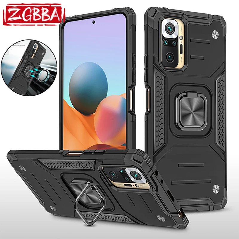 

ZGBBA Shockproof Magnetic Car Holder Phone Case For Xiaomi Redmi Note 11 10 9 8 Pro Max 5G Bracket Cover For Redmi Note 10S 9S