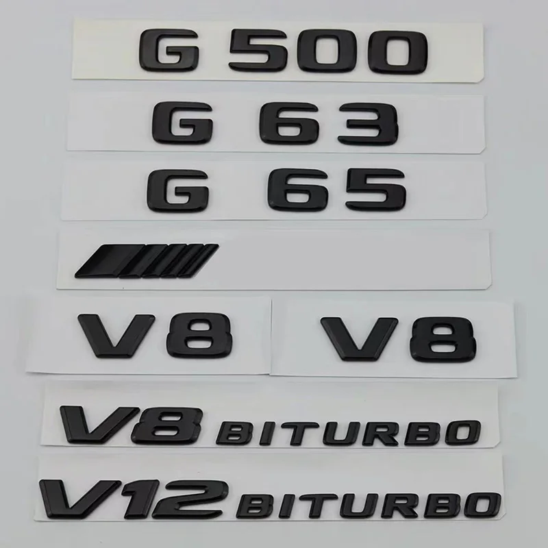 

3d ABS глянцевые черные буквы автомобильные аксессуары задний багажник значок наклейка G500 G550 G63 G65 эмблема логотип для Mercedes AMG W463 W464