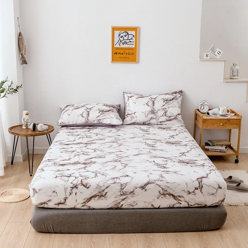 Polyester Fitted Sheet Marble Printed Mattress Cover Sheet Four Corners With Elastic Band Bed Sheet Queen Size Mattress Cover
Polyester Fitted Sheet Marble Printed Mattress Cover Sheet Four Corners With Elastic Band Bed Sheet Queen Size Mattress Cover