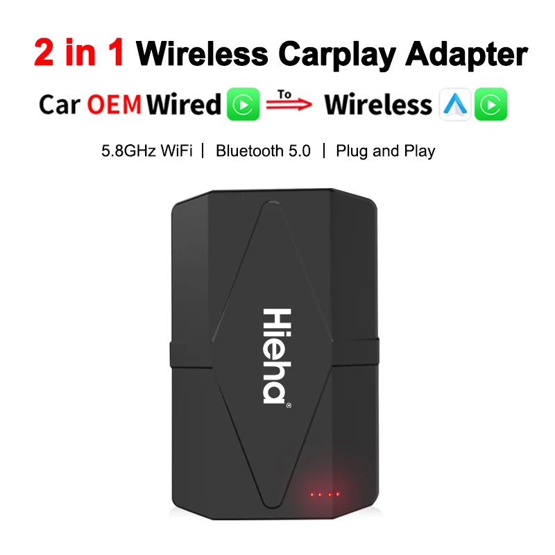 Wireless CarPlay Android Auto 2 in1 Wireless Adapter for Audi Mercedes Nissan Toyota Ford Lexus Honda Lincoln WiFi Bluetooth
Wireless CarPlay Android Auto 2 in1 Wireless Adapter for Audi Mercedes Nissan Toyota Ford Lexus Honda Lincoln WiFi Bluetooth