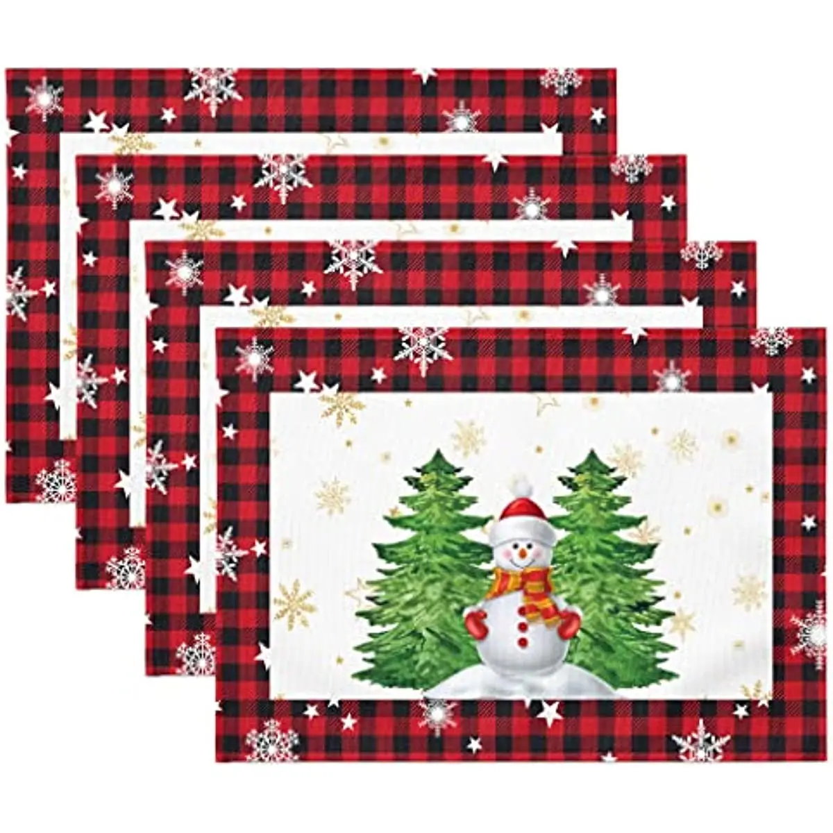 Winter Snowman Snowflake Red Black Buffalo Plaid Xmas Dining Table Mats Heat Resistant Linen Fabric Cloth Place Mats
Winter Snowman Snowflake Red Black Buffalo Plaid Xmas Dining Table Mats Heat Resistant Linen Fabric Cloth Place Mats