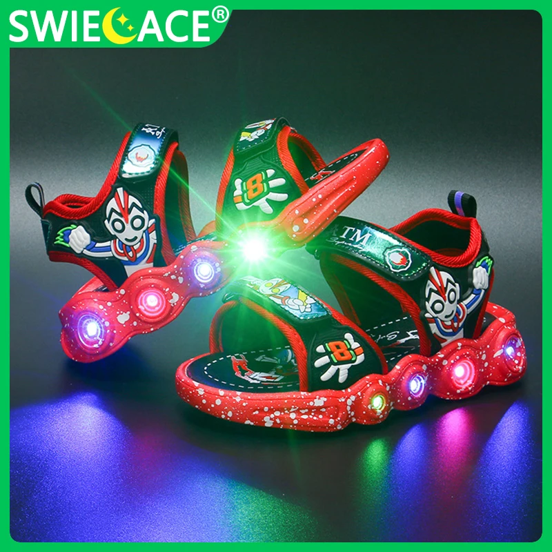 Size 22-31 Boys Luminous Sandals Kids Cartoon Led Glowing Sports Sandals Children Shoes Non-slip Beach Shoes for Boys tenis
Size 22-31 Boys Luminous Sandals Kids Cartoon Led Glowing Sports Sandals Children Shoes Non-slip Beach Shoes for Boys tenis