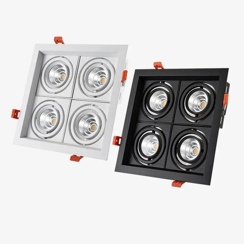 Dimmable Super Bright 4 Heads Recessed sSquare LED Downlights COB 40W LED Spot Lights LED Decoration Ceiling Lamp AC 110V 220V
Dimmable Super Bright 4 Heads Recessed sSquare LED Downlights COB 40W LED Spot Lights LED Decoration Ceiling Lamp AC 110V 220V