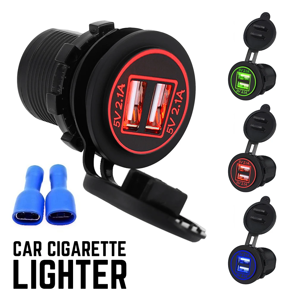 12-24V 4.2A Motorcycle Car Dual USB Power Charger Port Socket Waterproof Car Truck Power Outlet Adapter Cigarette Lighter Socket
12-24V 4.2A Motorcycle Car Dual USB Power Charger Port Socket Waterproof Car Truck Power Outlet Adapter Cigarette Lighter Socket