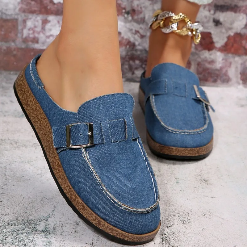 Denim Mules Women Slippers 2023 Summer New Flats Buckle Shoes Sandals Platform Slingbacks Flip Flops Casual Dress Walking Slides
Denim Mules Women Slippers 2023 Summer New Flats Buckle Shoes Sandals Platform Slingbacks Flip Flops Casual Dress Walking Slides