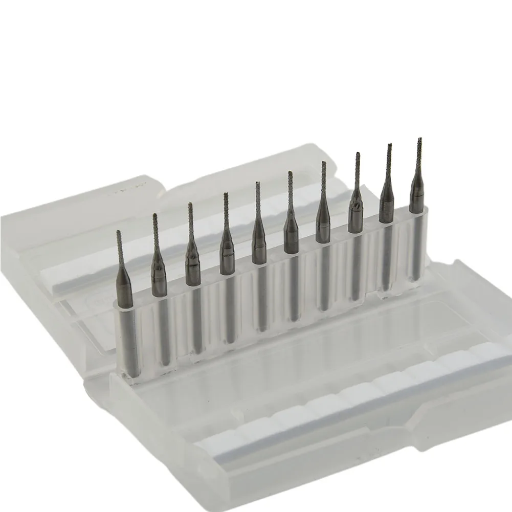 10pcs/set Carbide Spiral Milling Cutter 1/8" 1mm Tungsten Steel Double Flute Flat Nose End Mill CNC Engraving Router Bit
10pcs/set Carbide Spiral Milling Cutter 1/8" 1mm Tungsten Steel Double Flute Flat Nose End Mill CNC Engraving Router Bit