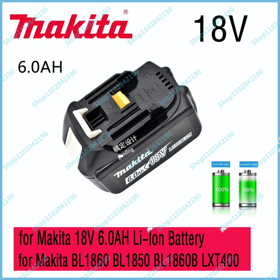 Makita18V 100% original Makita 6000mAh lithium-ion rechargeable power tool 18V replacement battery BL1860 BL1830 BL1850 BL1860B
Makita18V 100% original Makita 6000mAh lithium-ion rechargeable power tool 18V replacement battery BL1860 BL1830 BL1850 BL1860B