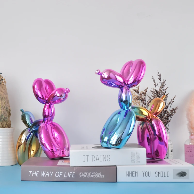 Shiny colourful Balloon Dog Statue Simulation Dogs Animal Art Sculpture Resin Craftwork Home Decoration Accessories ornament
Shiny colourful Balloon Dog Statue Simulation Dogs Animal Art Sculpture Resin Craftwork Home Decoration Accessories ornament