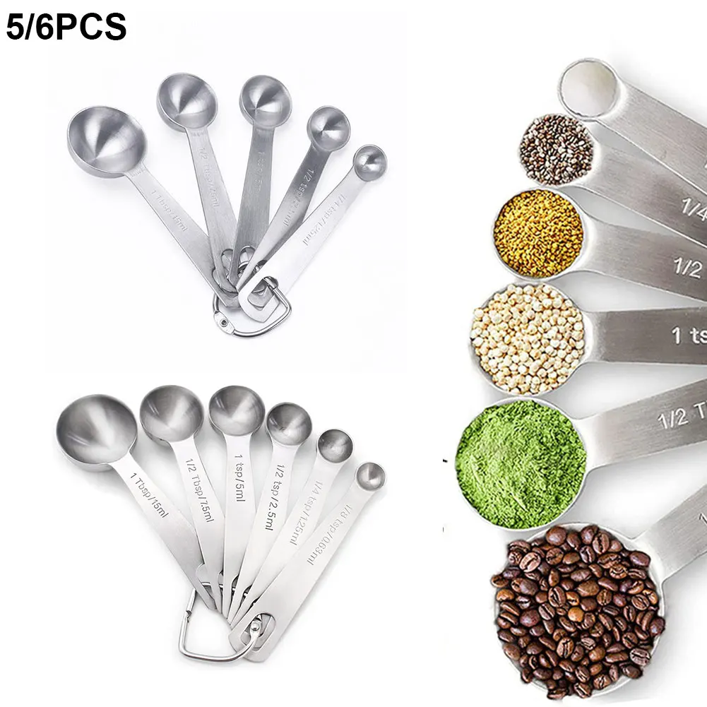 5/6 Pcs Multipurpose Stainless Steel Measuring Spoon Coffee Powder Spice Measure Scoop With Graduated Kitchen Baking Tools
5/6 Pcs Multipurpose Stainless Steel Measuring Spoon Coffee Powder Spice Measure Scoop With Graduated Kitchen Baking Tools