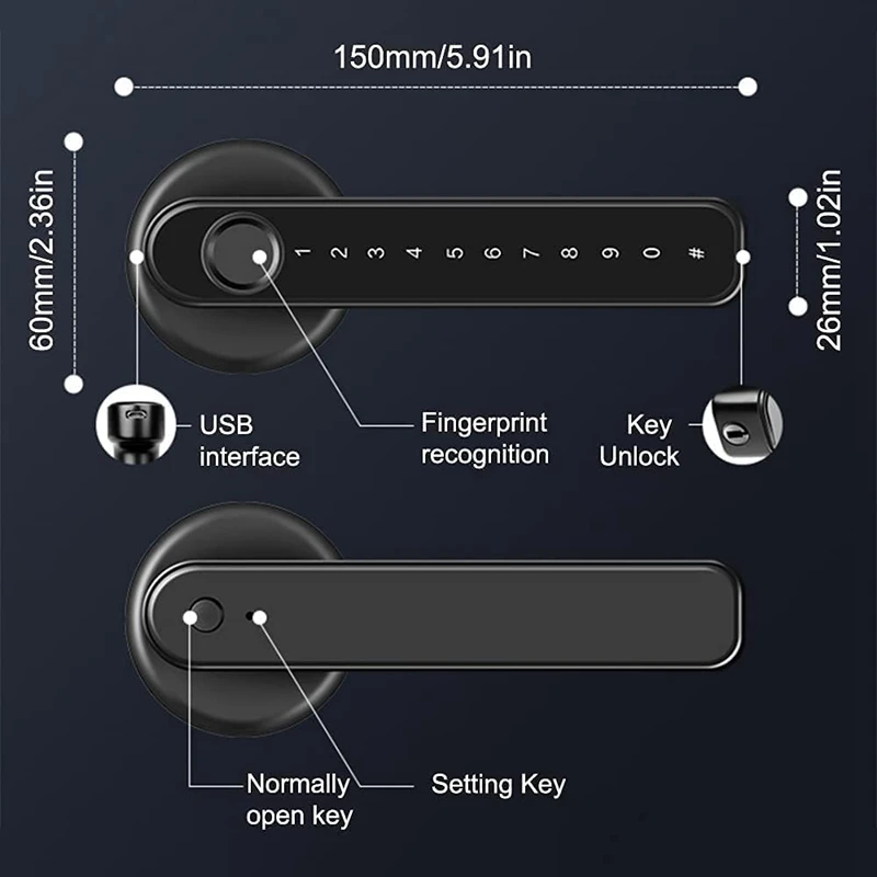 2X Fingerprint Smart Door Lock Door Knob With Keypad Keyless Entry Door Lock With Handle For Home Hotel Office Apartment
2X Fingerprint Smart Door Lock Door Knob With Keypad Keyless Entry Door Lock With Handle For Home Hotel Office Apartment