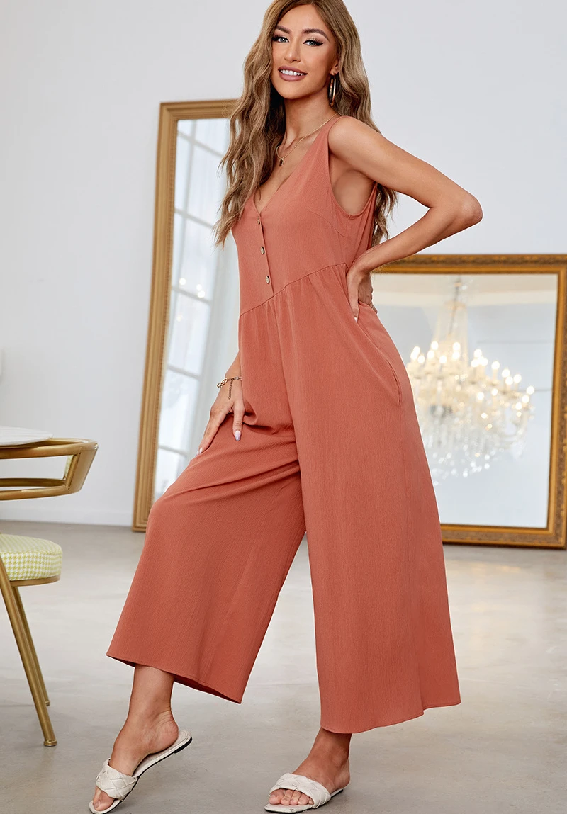 Женский винтажный комбинезон из хлопка, с V-образным вырезом
Женский винтажный комбинезон из хлопка, с V-образным вырезом