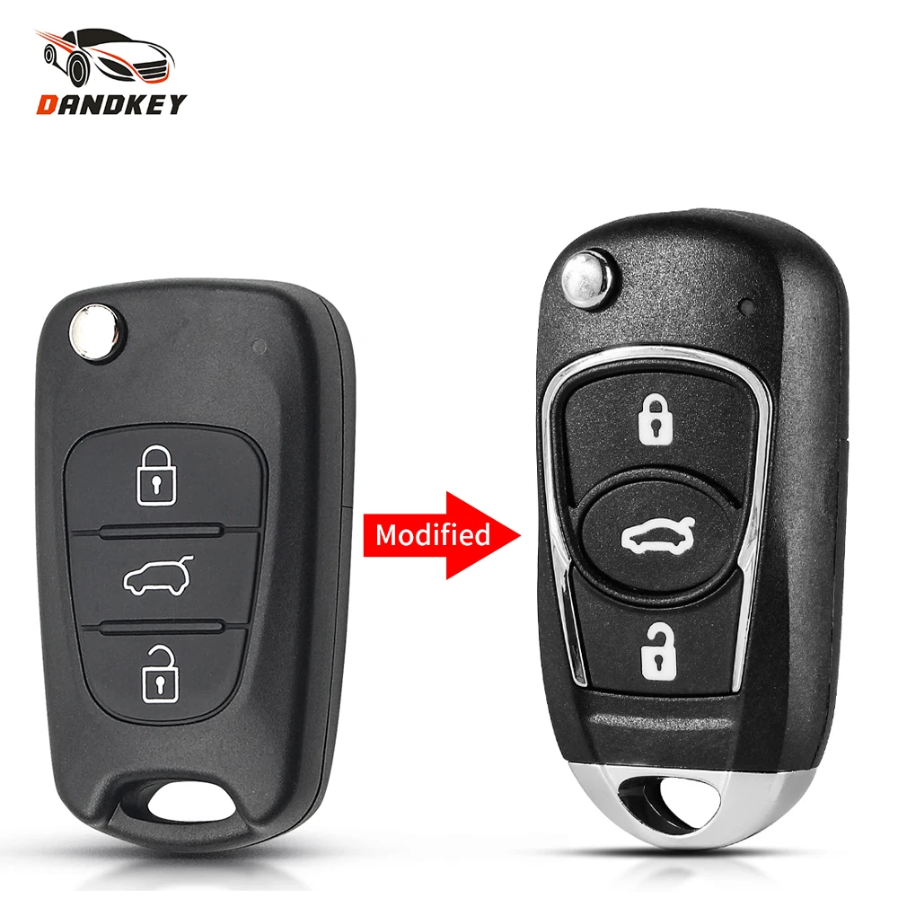 

Dandkey для Hyundai I20 I30 IX35 I35 Accent для Kia Picanto Sportage K5 3 кнопочный обновленный складной дистанционный ключ для автомобиля