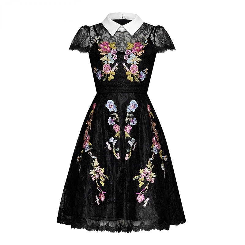 Dresses For Women 2023 Runway Luxury Designer High Quality Elegant Spring Summer Lace Floral Embroidery Black short Mini Dress
Dresses For Women 2023 Runway Luxury Designer High Quality Elegant Spring Summer Lace Floral Embroidery Black short Mini Dress