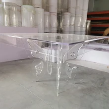 Amazed Clear Transparent Butterfly Shape Banquet Dining Table Bride And Groom Cake Table For Wedding Event