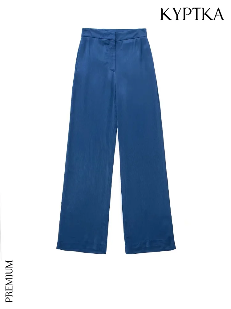 KYPTKA Women Fashion Side Pockets Creased-Effect Wide Leg Pants Vintage High Waist Zipper Fly Female Trousers Mujer
KYPTKA Women Fashion Side Pockets Creased-Effect Wide Leg Pants Vintage High Waist Zipper Fly Female Trousers Mujer