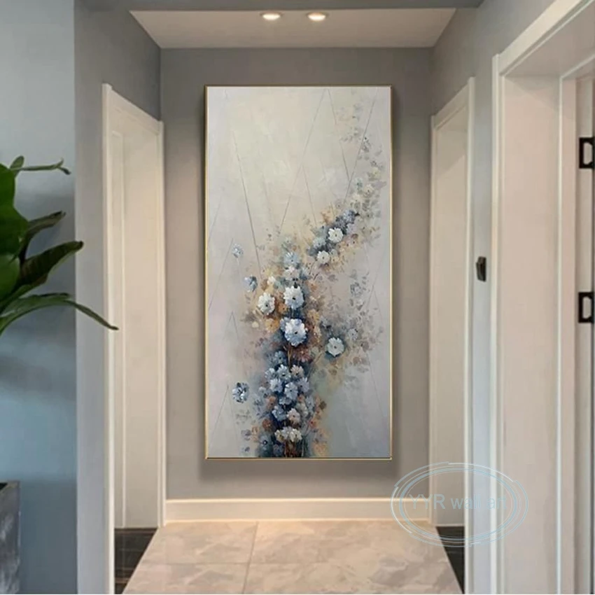 Холст ручной работы, картина маслом, новый китайский классический цветочный вход, Декор для дома, Фреска, коридор, спальня, гостиница, современный подвесной постер 
Холст ручной работы, картина маслом, новый китайский классический цветочный вход, Декор для дома, Фреска, коридор, спальня, гостиница, современный подвесной постер