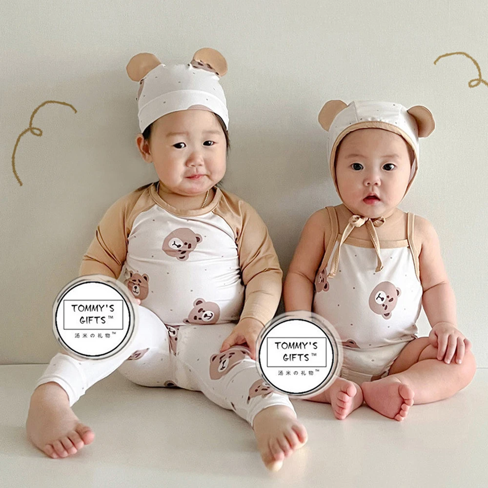 Lemurpapa Boy Girls Swimsuit Korean Baby Bodysuits Swimwear Cartoon Bear Bathing Suit Children's summer Beach Wear With Hat
Lemurpapa Boy Girls Swimsuit Korean Baby Bodysuits Swimwear Cartoon Bear Bathing Suit Children's summer Beach Wear With Hat