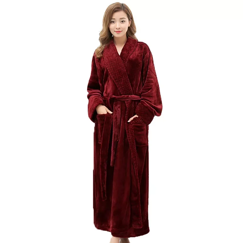 Korean Style Women's Autumn Winter Warm Terry Kimono Thicken Loose Nightgown V Neck Long Sleeve with Sashes Ladies Bath Robes
Korean Style Women's Autumn Winter Warm Terry Kimono Thicken Loose Nightgown V Neck Long Sleeve with Sashes Ladies Bath Robes