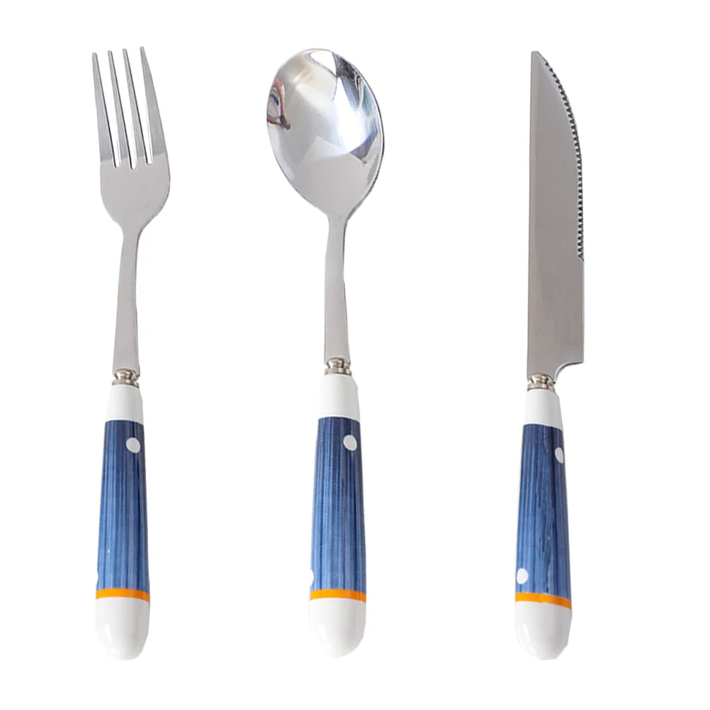 1 Set Exquisite Stainless Steel Tableware Sturdy Simple Style Spoon Fork Ceramic Handle Tableware
1 Set Exquisite Stainless Steel Tableware Sturdy Simple Style Spoon Fork Ceramic Handle Tableware